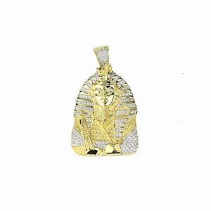 Silver Diamond Iced Out Big Jewelry Gold Pharaoh Pendant Necklace