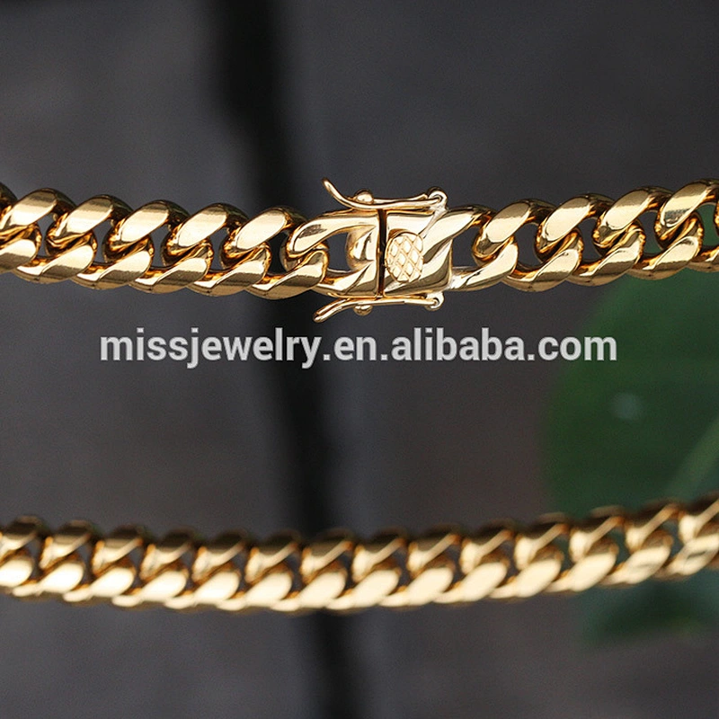 Wholesale Hip Hop stainless steel pvd cuban link gold chain