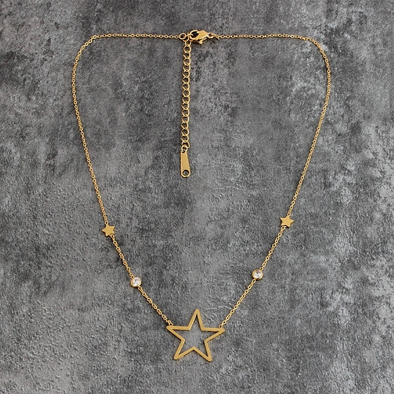 Miss Jewelry Cheap High Quality Cheap Simple Jewelry Pendant Women's Gold Plated Star Choker Necklace