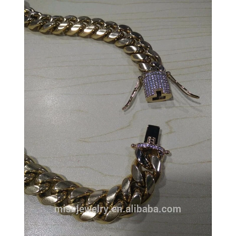 Miss jewelry fashion men heavy gold chain designs, 18k italian gold chain