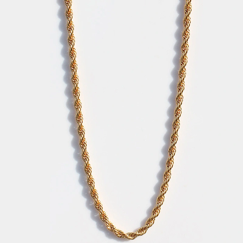Hot Sale Fashion Jewelry 14k gold hip hop rope chain necklace