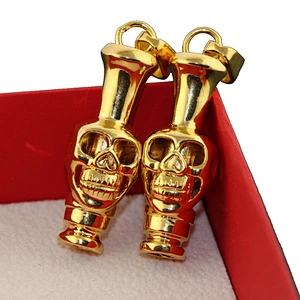 Custom Jewellery 18k Gold Plated Skull Pendant