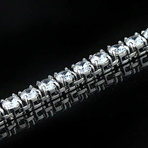 Missjewelry 925 Sterling Silver Zircon Jewelry CZ Tennis Bracelet, Hiphop Jewelry Bracelets