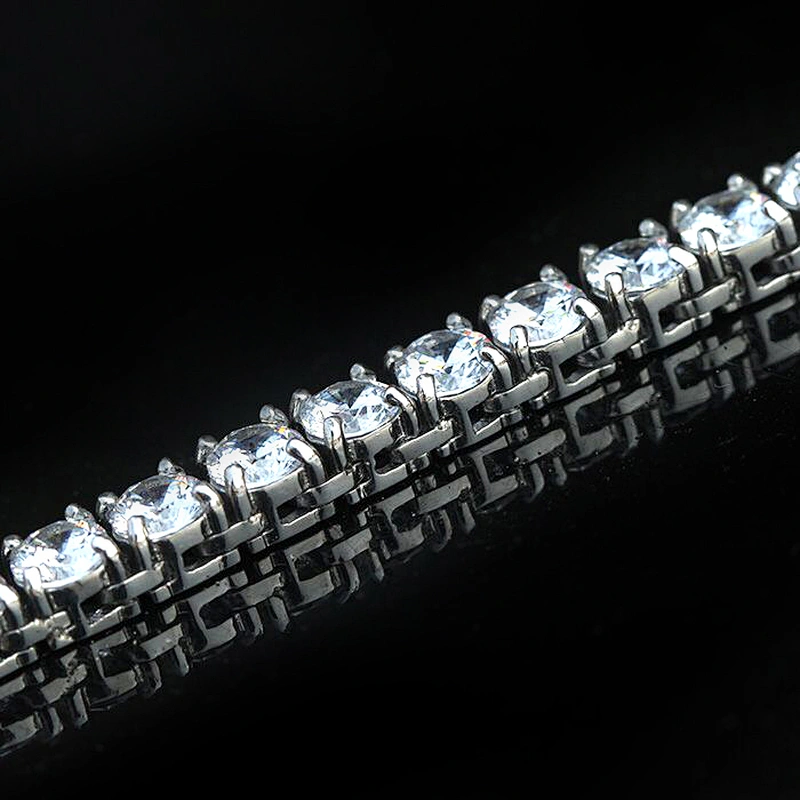 Missjewelry 925 Sterling Silver Zircon Jewelry CZ Tennis Bracelet, Hiphop Jewelry Bracelets