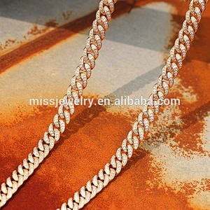 Miss Jewelry Hiphop Men's 14K Gold Necklace Cuban Chains, Bling Bling Chains Wholesale