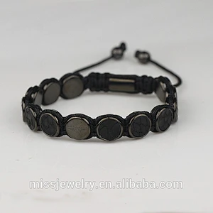 Missjewelry round bead mens bracelet stingray leather, wholesale leather engravable bracelets