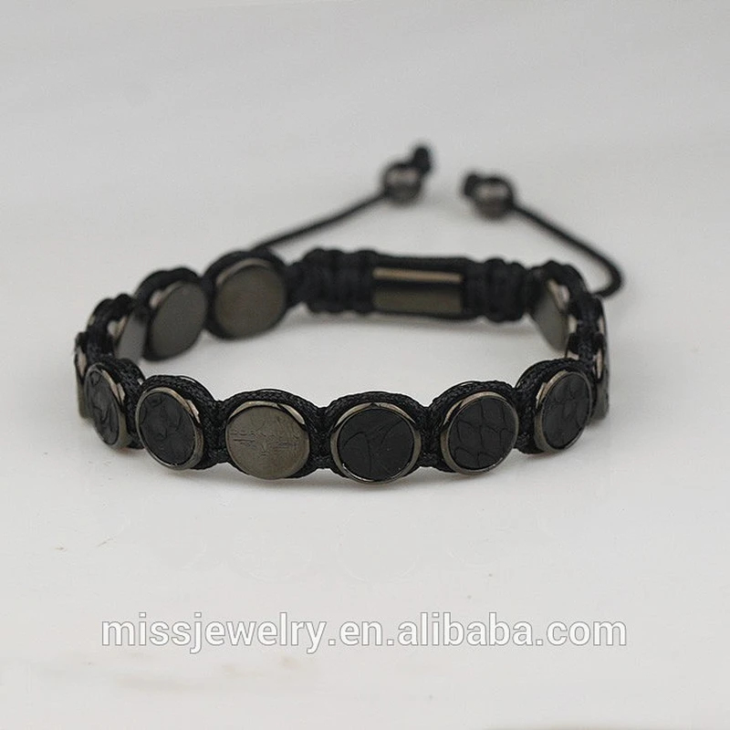 Missjewelry round bead mens bracelet stingray leather, wholesale leather engravable bracelets
