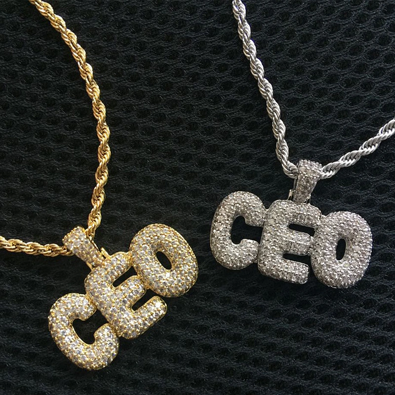 Miss Jewelry Hot Selling Ice Out Hip Hop Bubble Letter Pendant