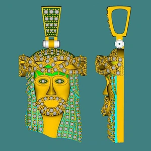 Hip Hop 3D Picture Pendant of Jesus Christ