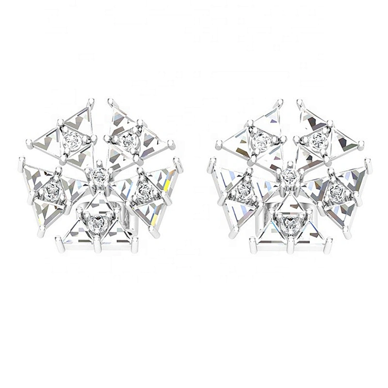Miss Jewelry High Quality Cheap 925 Sterling Silver Cubic Zirconia Stud Earrings for Women Jewelry