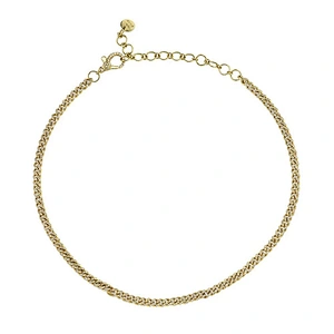 14k Gold plated baby link pave 925 silver choker necklace