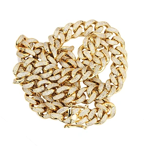Missjewelry 14k 15mm Mens Iced Out CZ Cuban Link Chain