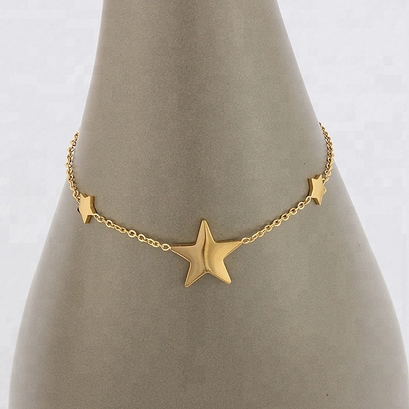New Micro Jewellery Drop Star Bracelet Steel Diamond Models in Gold