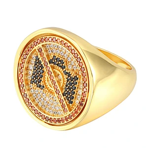 Missjewelry Hip Hop Dubai Jewelry Gold Ring Models, Features Camera Diamond Ring