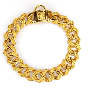 Wholesale Luxury Gold Chain Military Dog Collars