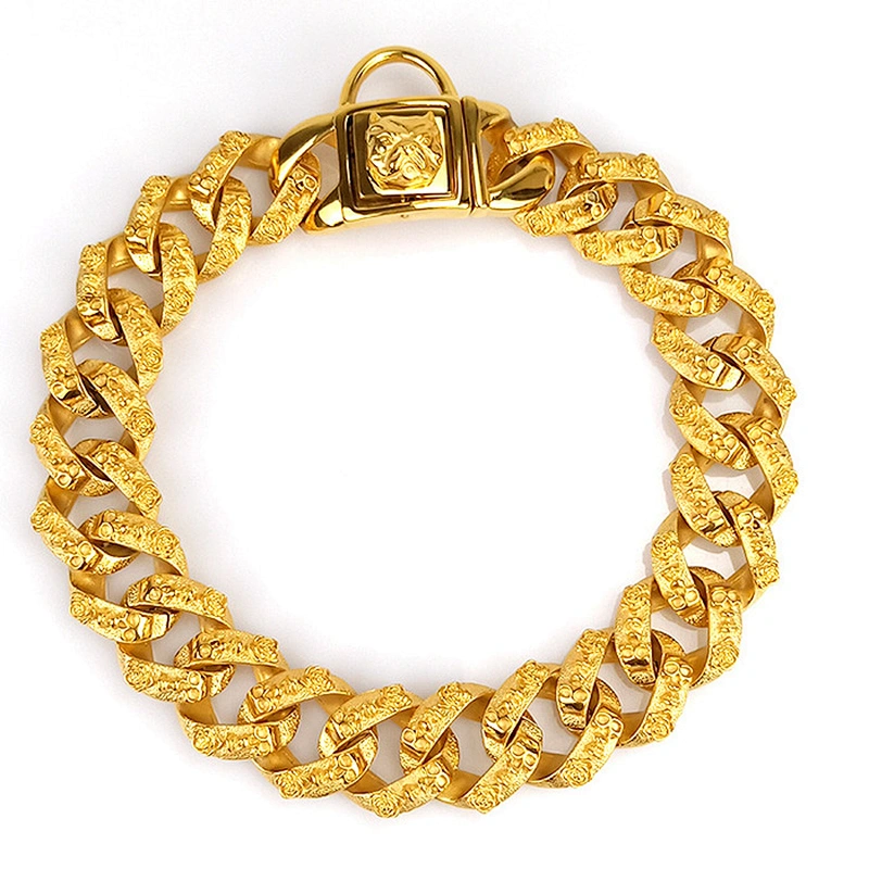 Wholesale Luxury Gold Chain Military Dog Collars