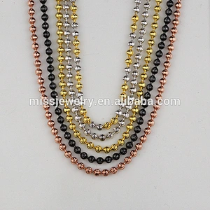 Miss Jewelry 925 Sterling Silver Fashion Ball Chain Necklaces Jewelry