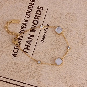 Miss Jewelry Stainless Steel Zircon Charm Bracelet Personalize