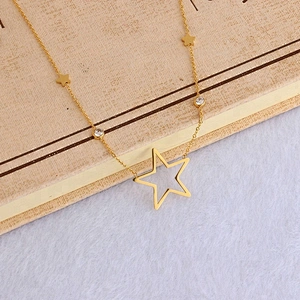 Miss Jewelry Cheap High Quality Cheap Simple Jewelry Pendant Women's Gold Plated Star Choker Necklace