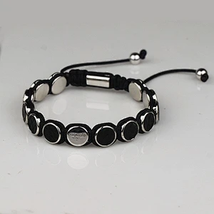 Missjewelry round bead mens bracelet stingray leather, wholesale leather engravable bracelets
