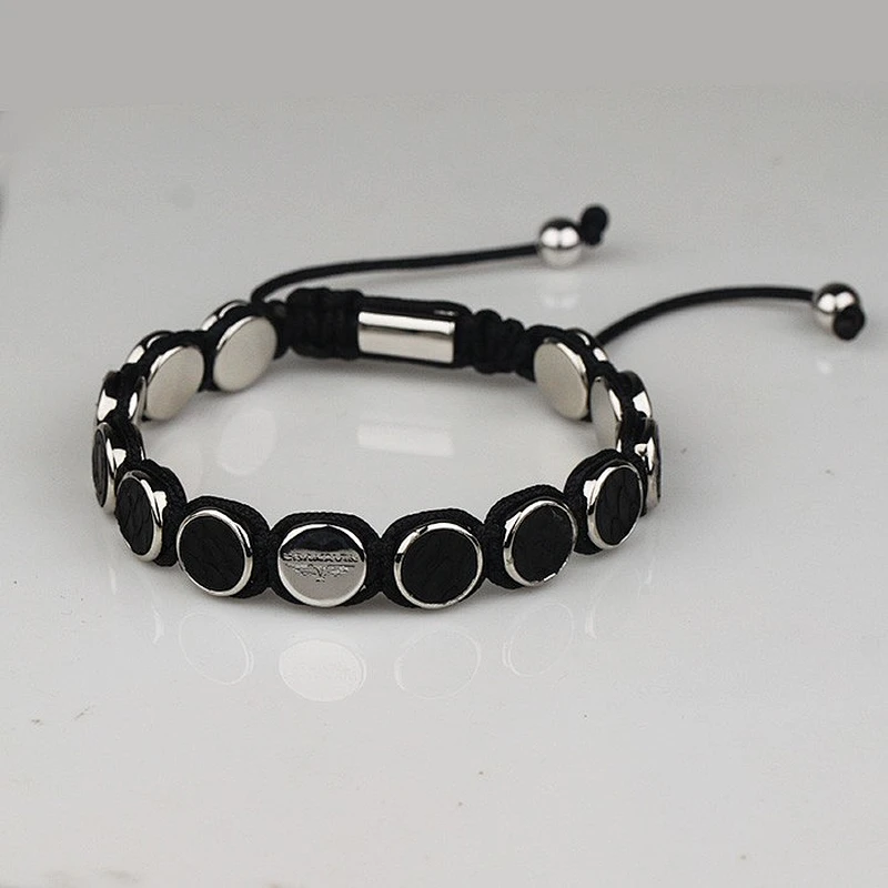 Missjewelry round bead mens bracelet stingray leather, wholesale leather engravable bracelets