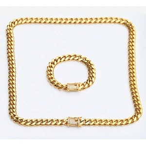 Wholesale Jewelry 18k Gold Plated Cuban Chain Copper