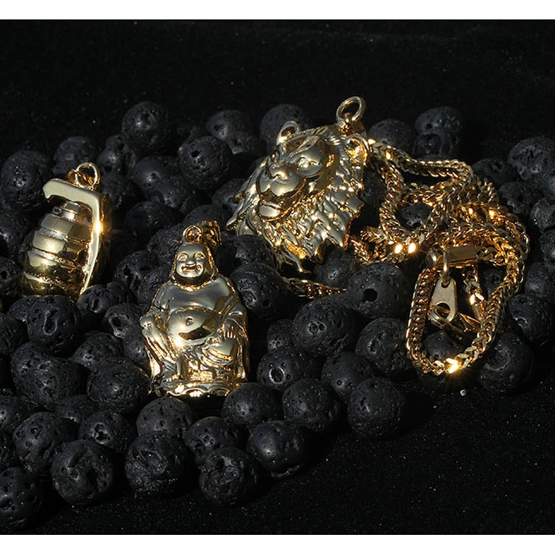 Hip Hop Jewelry Gold Brass Necklace Chains Rope