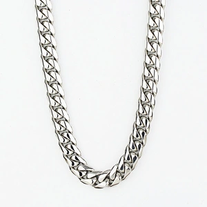 316l Stainless Steel White 18k Gold Plated Chain Necklaces Hip Hop Mens