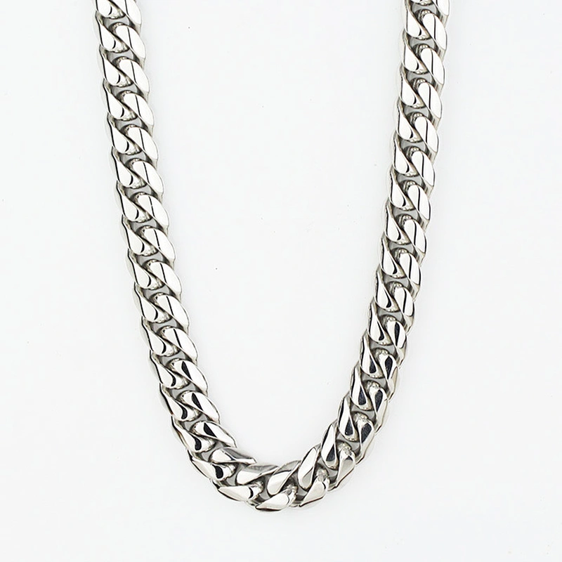 316l Stainless Steel White 18k Gold Plated Chain Necklaces Hip Hop Mens