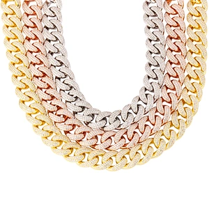 18mm 14k Gold CZ Cuban Link Chain Solid