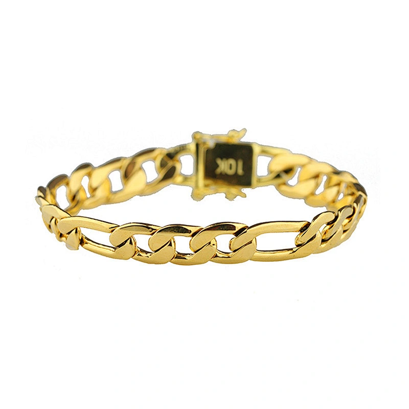 Miss Jewelry Hiphop men 916 gold bracelet weight gold figaro chain bracelet