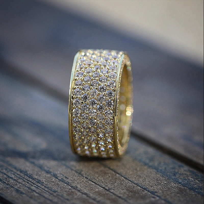 18K Gold Plated 925 Sterling Silver Women Ring CZ Pave