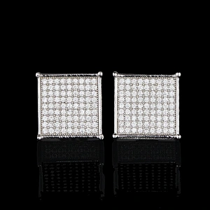 Fashion 925 sterling silver jewelry wholesale micro pave diamond earrings studs
