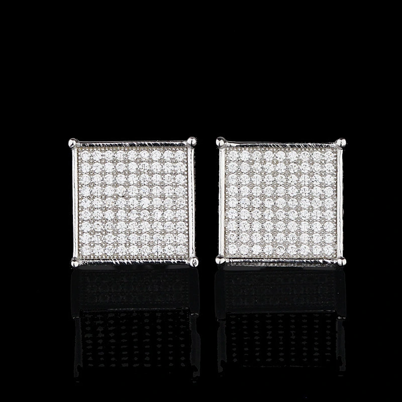 Fashion 925 sterling silver jewelry wholesale micro pave diamond earrings studs