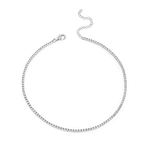New arrival pave diamond tennis choker necklace