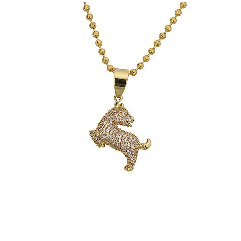 Missjewelry AAA CZ Micro Pave Iced Out Gecko Necklace Gold Jewelry