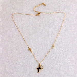 Miss Jewelry Cheap Fashion 14k Gold Chains Silver Iced Out Cross Necklace