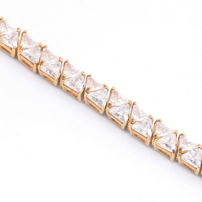 Miss Jewelry 4mm 18k Gold plated 925 silver mens iced out diamond bracelet