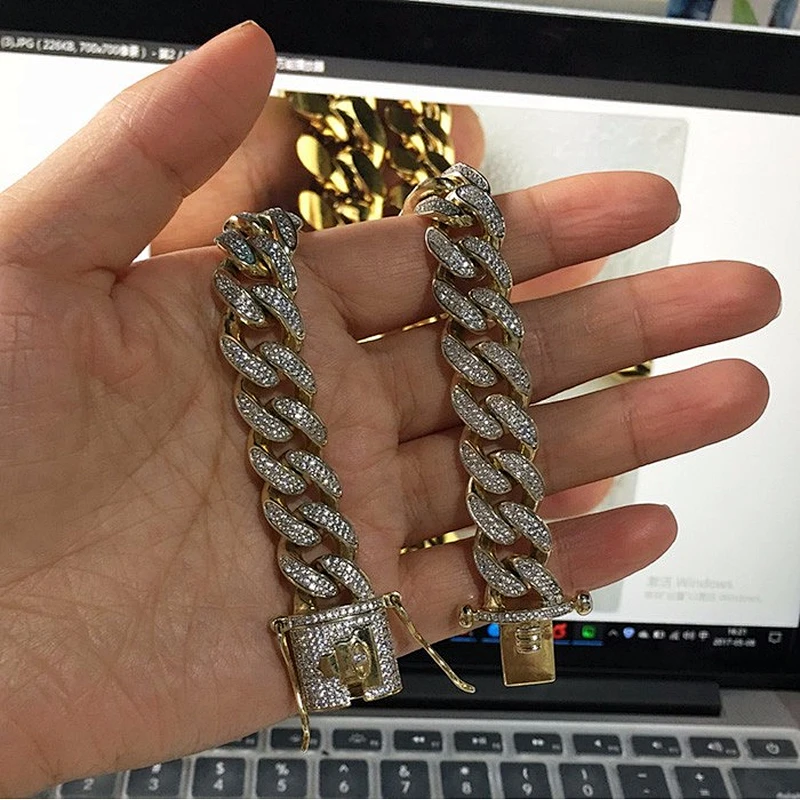 Missjewelry CZ Micro Paved Iced Out Cuban Link Hip Hop Chain Men Necklace