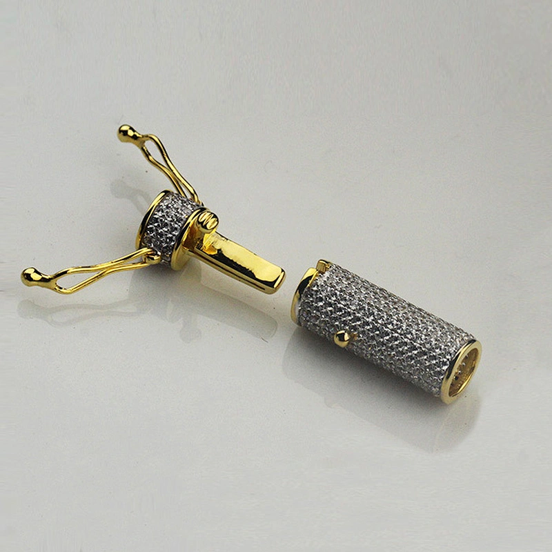 Missjewelry CZ Fully Paved Cylinder Stainless Steel Bracelet Clasp Festival Wristband Clasp for jewelry making