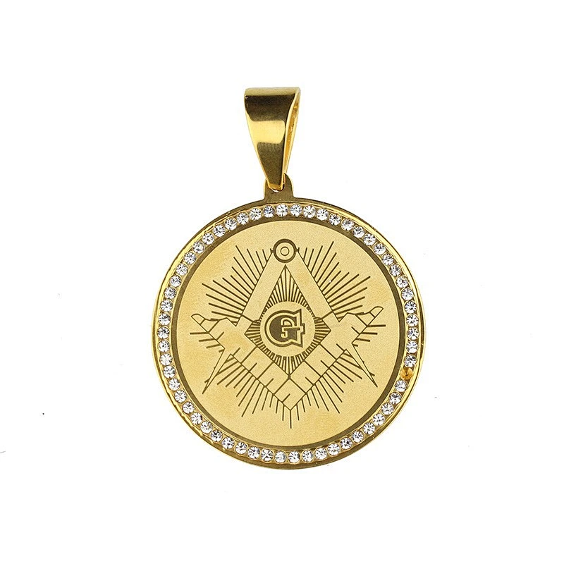 hip hop gold jewelry 14k plating cz paved masonic gold pendant designs men pendant