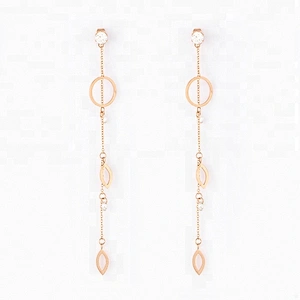 Miss Jewelry Hot Sale Fancy Stainless Steel Dubai Gold Drop Earrings Studs