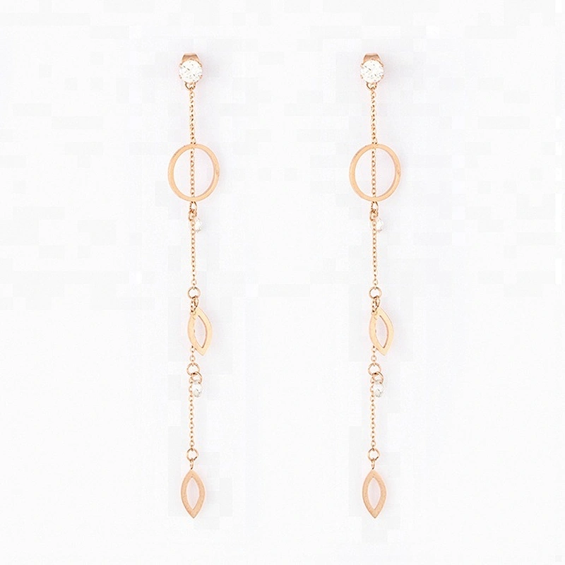 Miss Jewelry Hot Sale Fancy Stainless Steel Dubai Gold Drop Earrings Studs