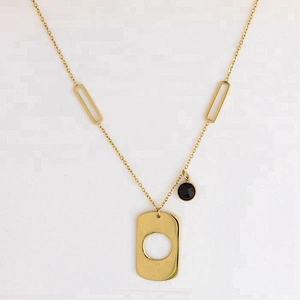 Miss Jewelry Cheap Stainless Steel 14k Gold Plated Jewelry Big Choker Necklace for Women