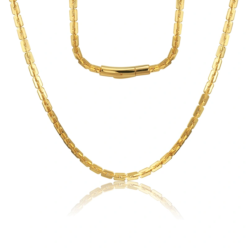 Indian Simple hip Hop Men Urban Jewelry 18K Gold Chain Necklace Designs