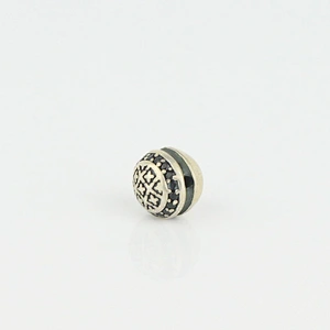 Custom 925 Sterling Silver Round Bracelet Beads, Custom Logo Beads MJCC046