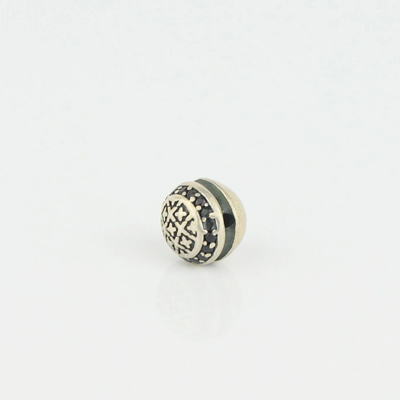 Custom 925 Sterling Silver Round Bracelet Beads, Custom Logo Beads MJCC046