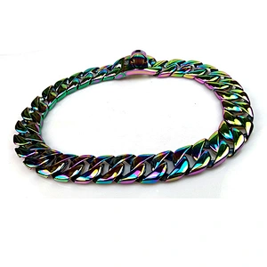 Stainless Steel Big Heavy Fancy Pet Dog Chain Gold Collar