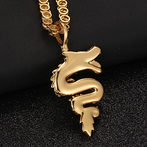 High Quality Mens Urban Jewelry Dragon 18k Gold Hip Hop Pendant