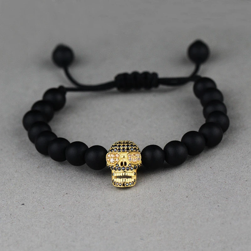 Engraved Bead Bracelet Stainless Steel